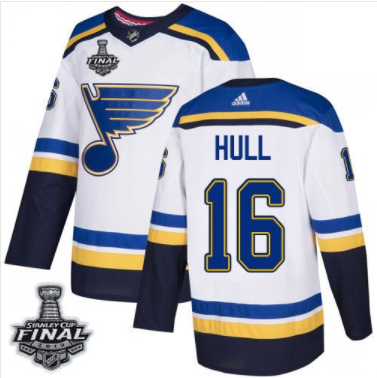 Blues #16 Brett Hull Weiß 2019 Stanley Cup Final Stitched